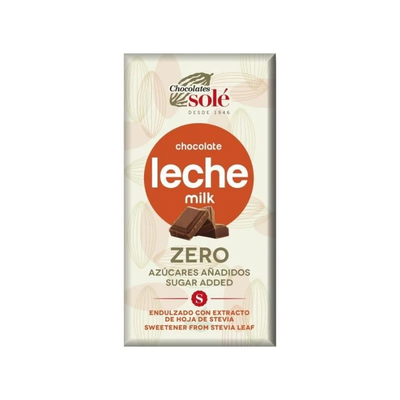 Ciocolata cu lapte si stevie fara zahar, 100g, Chocolates Sole