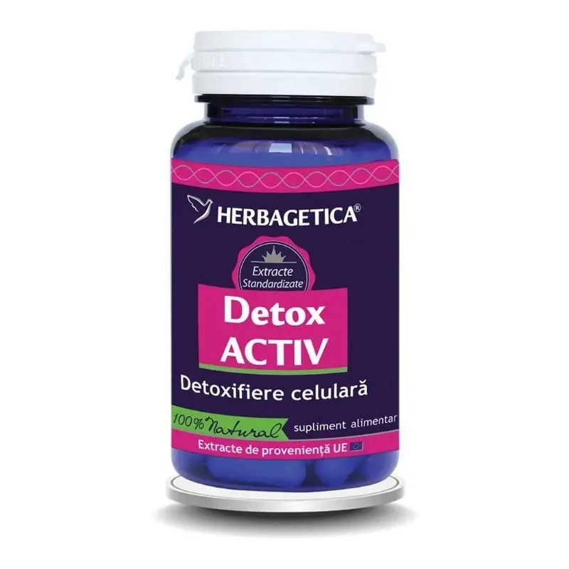 Detox activ , 120 capsule, Herbagetica