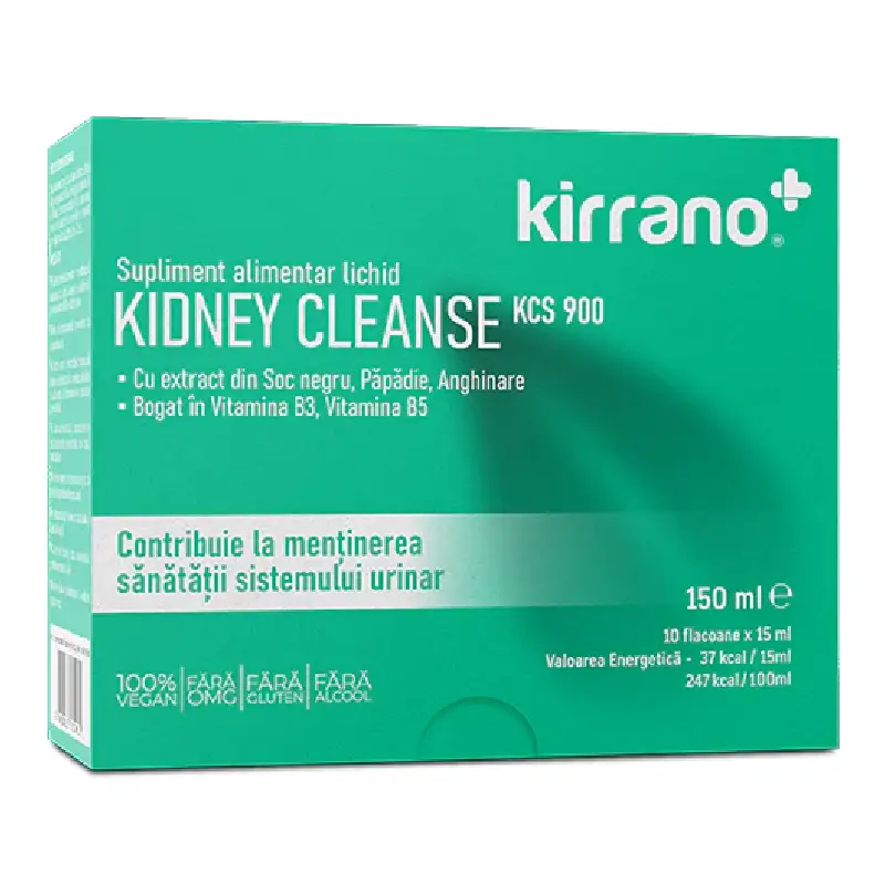 Kidney Cleanse KCS900, 10 flacoane*15 ml, Kirrano