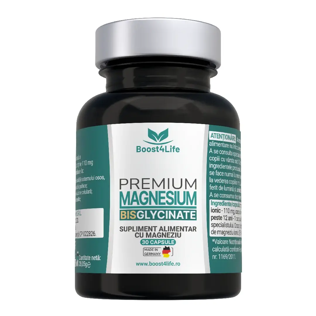 Magneziu Bisglicinat Premium, 30 capsule vegane, Boost4Life
