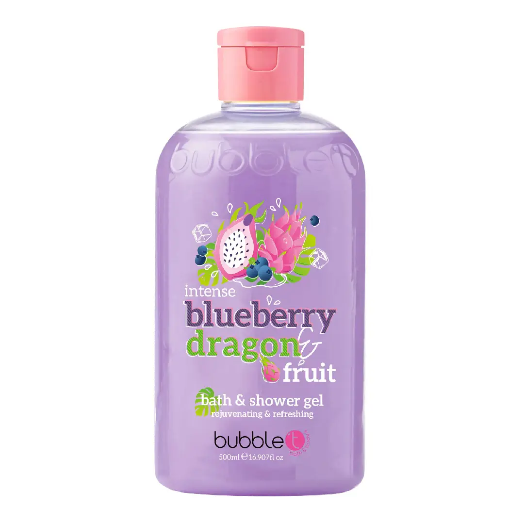 Gel de dus si baie cu aroma de afine si fructul dragonului, 500ml, Bubble T