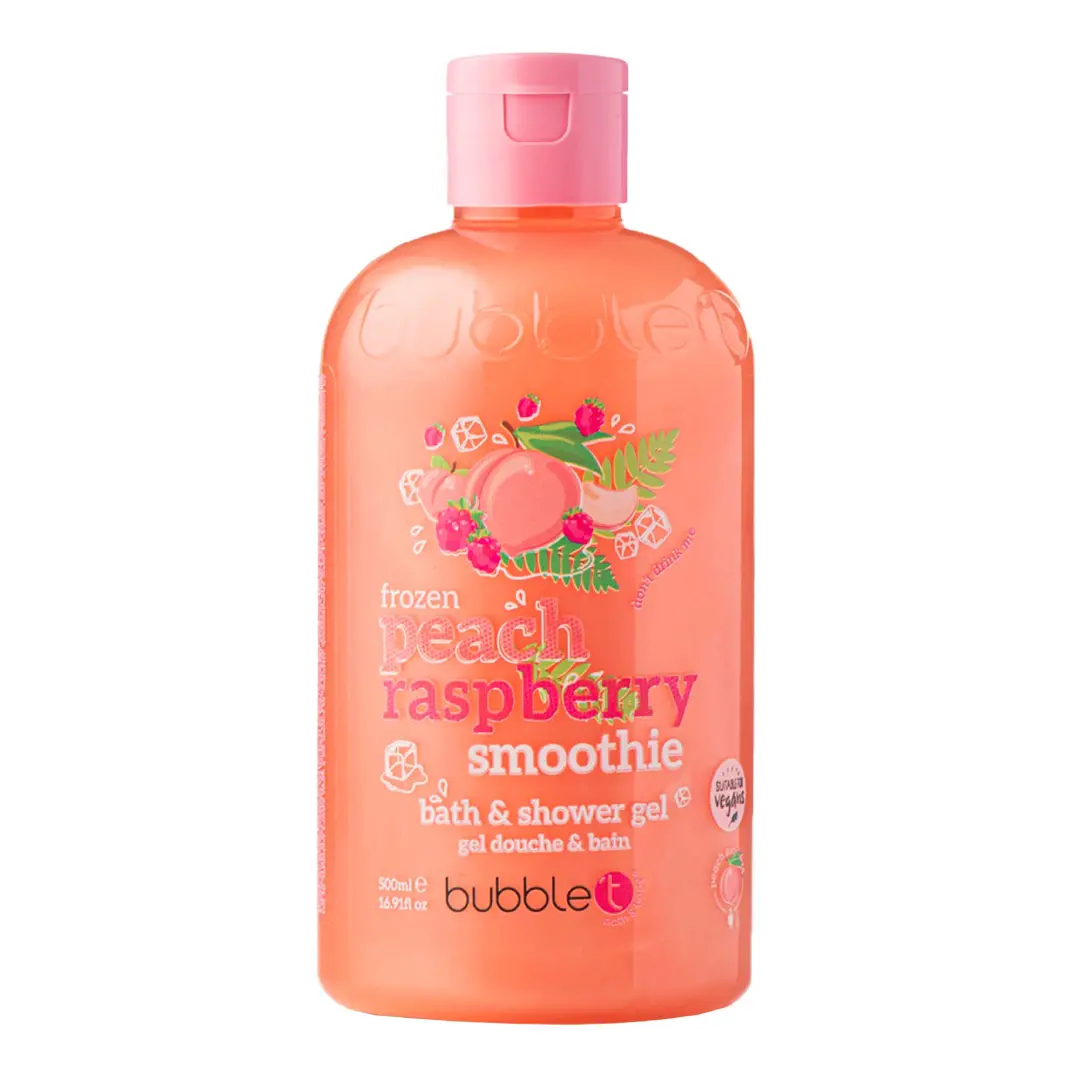 Gel de dus si baie cu aroma de piersica si zmeura, 500ml, Bubble T