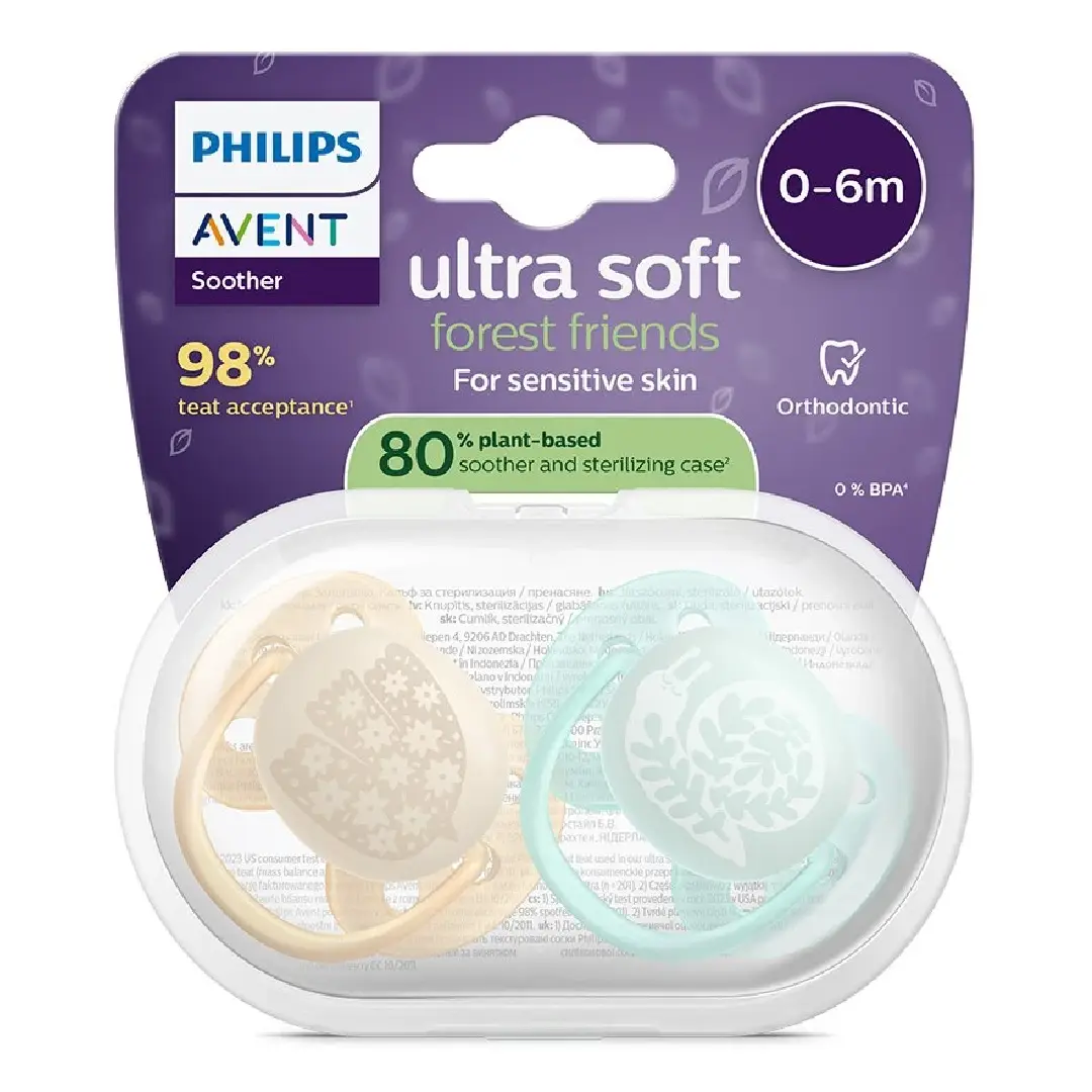 Suzete Ultra Soft, 0-6 luni, SCF091/41, Marine, 2 bucati, Philips Avent