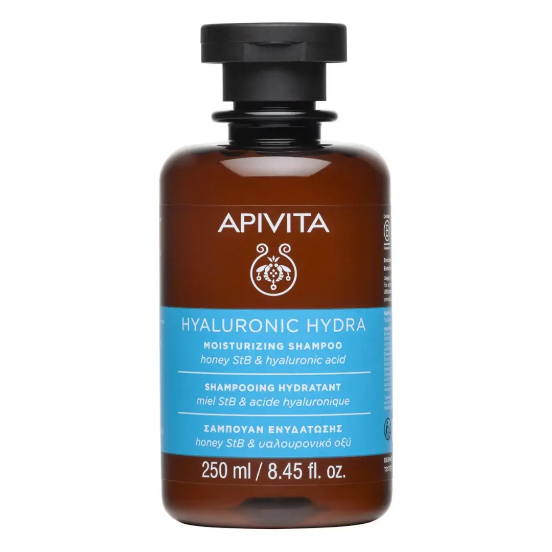 Sampon hidratant cu miere si acid hialuronic Hyaluronic Hydra, 250 ml, Apivita