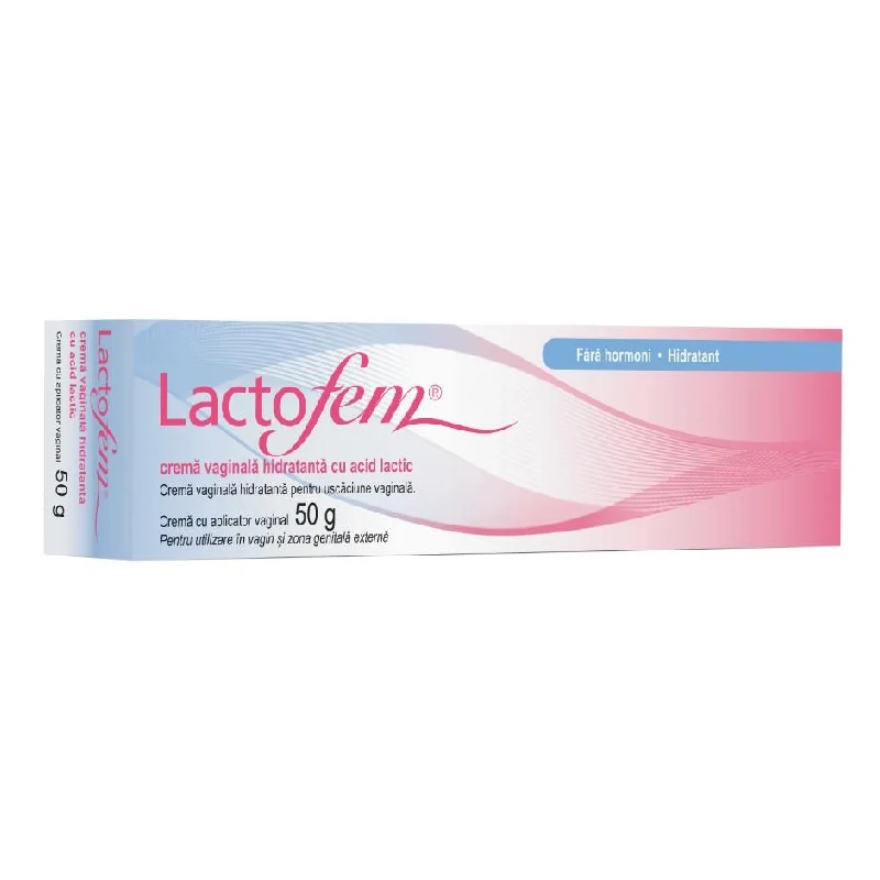 Crema vaginala hidratanta cu acid lactic, 50 g, Lactofem