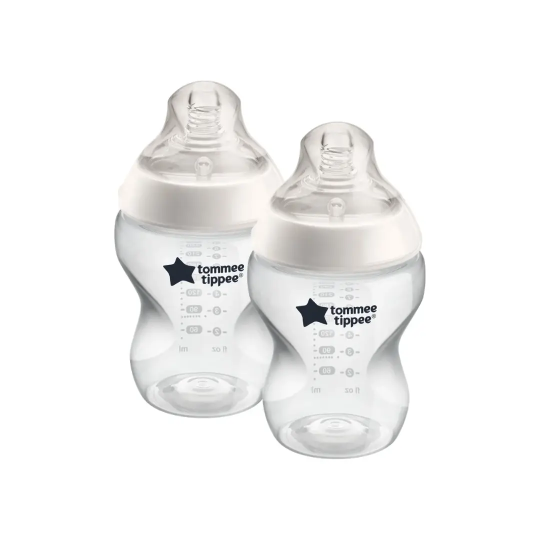 Set 2 biberoane cu tetina din silicon Closer to Nature, 260 ml, Tommee Tippee