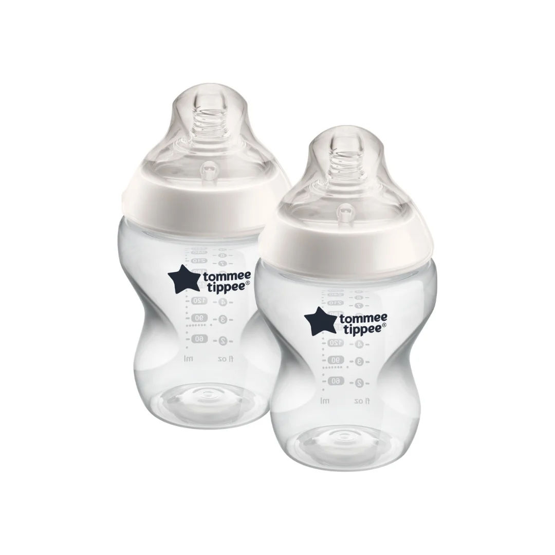 Set 2 biberoane cu tetina din silicon Closer to Nature, 260 ml, Tommee Tippee