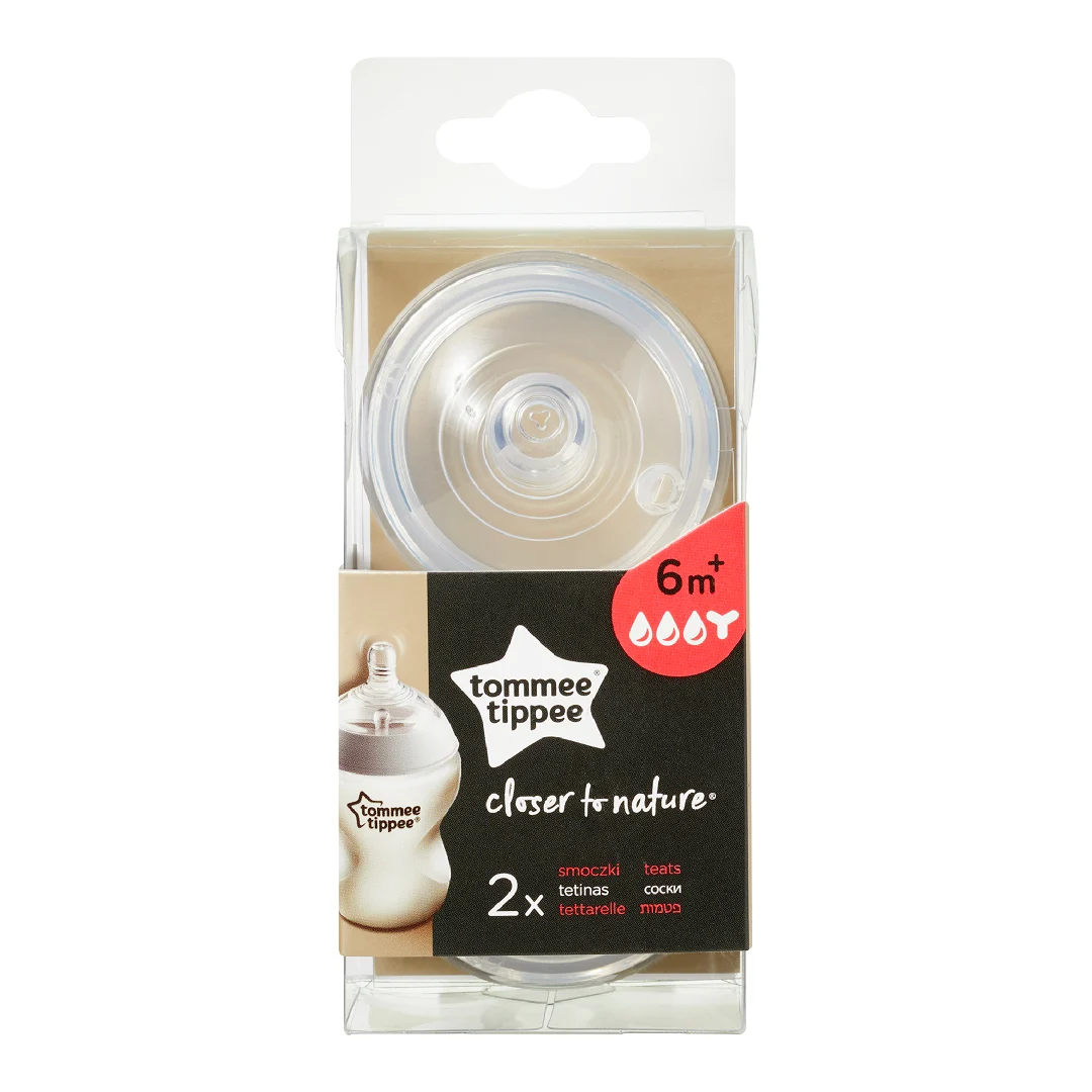Tetina din silicon pentru hrana densa, +6 luni, 2 bucati, Tommee Tippee