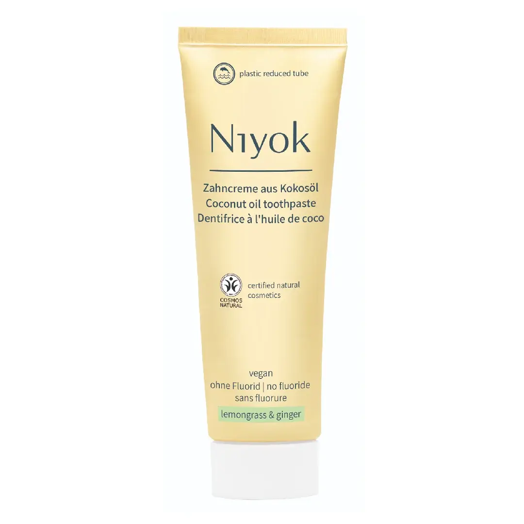 Pasta de dinti cu ulei de cocos, Lemongrass & Ginger, 75 ml, Niyok