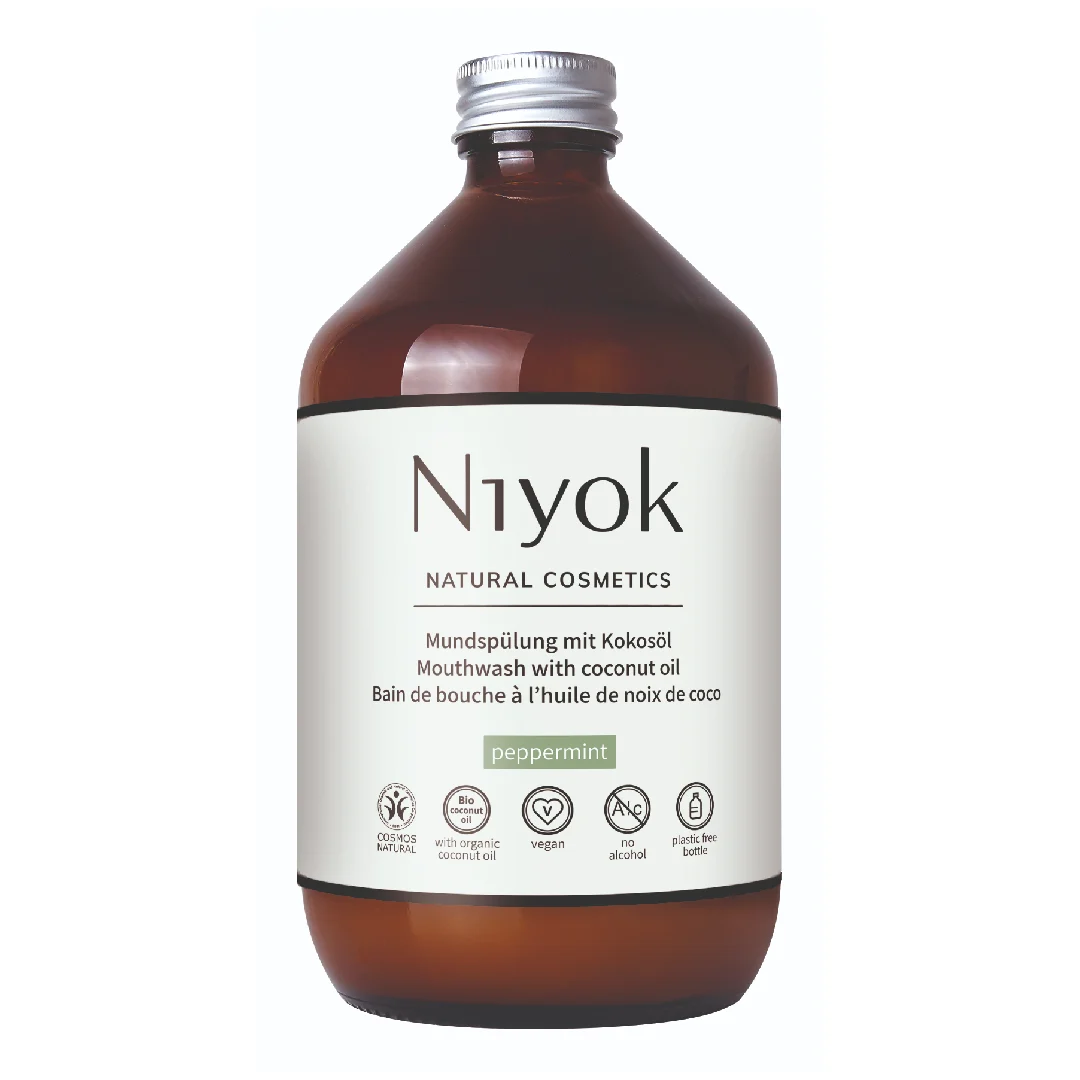 Apa de gura cu ulei de cocos si menta, 500 ml, Niyok