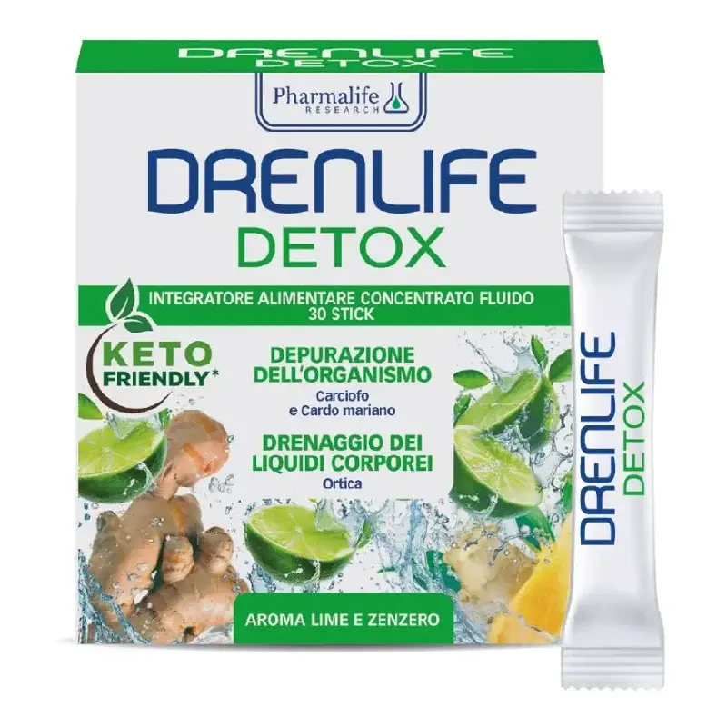 Drenlife Detox Stick aroma de lime, 30 plicuri*10ml, Pharmalife