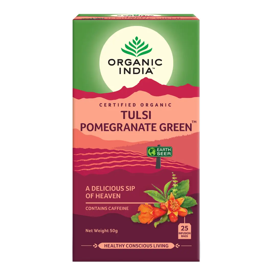 Ceai Tulsi Rodie Ceai Verde, 25 plicuri, Organic India