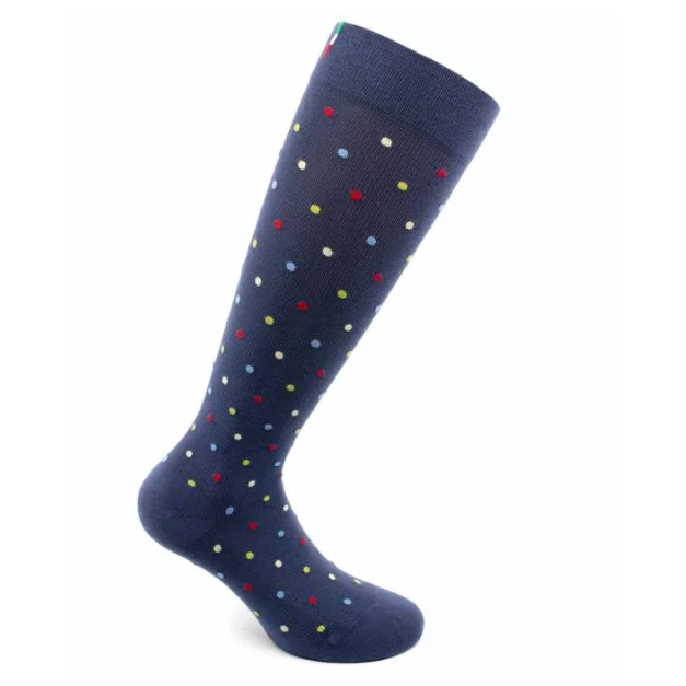 Sosete bumbac pana la genunchi, Fancy Socks, albastru - M