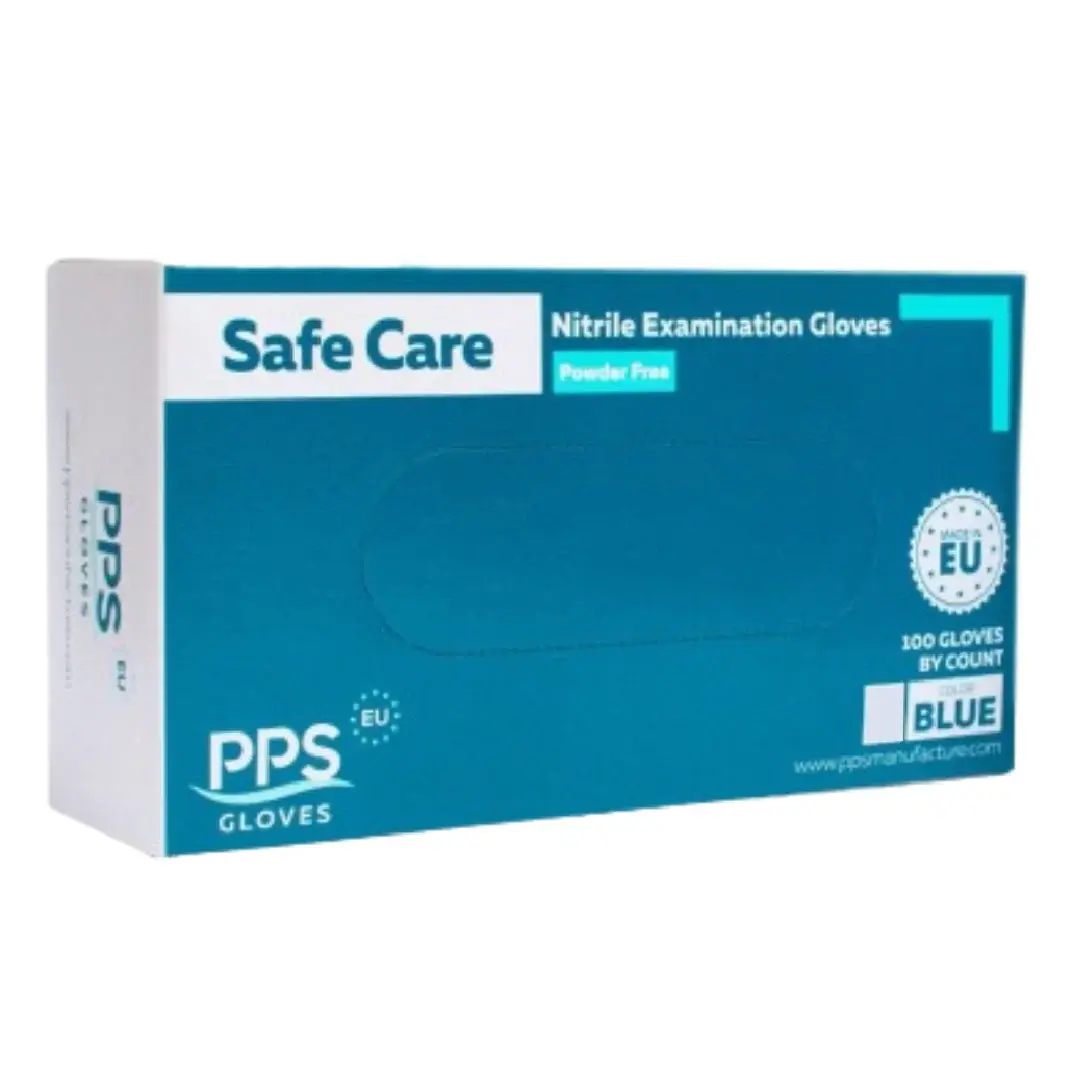 Manusi nitril Safe Care PPS Albastre, 100 bucati, PPS Gloves-M