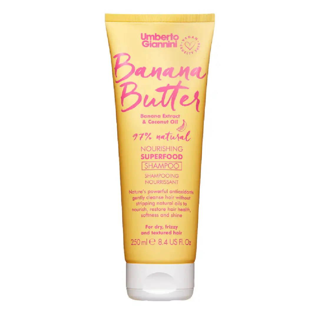 Sampon hranitor pentru par uscat, frizzy si texturat, Banana Butter, 250 ml, Umberto Giannini