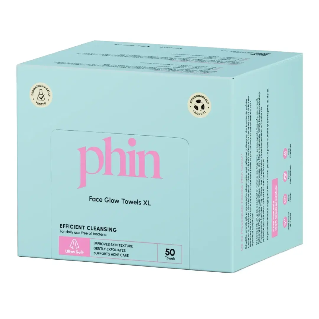 Prosoape faciale de unica folosinta Glow XL, 50 bucati, Phin