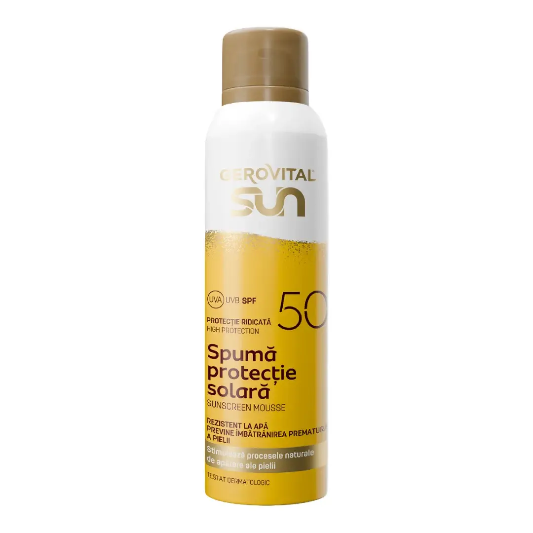 Spuma protectie solara SPF50 Sun, 150 ml, Gerovital