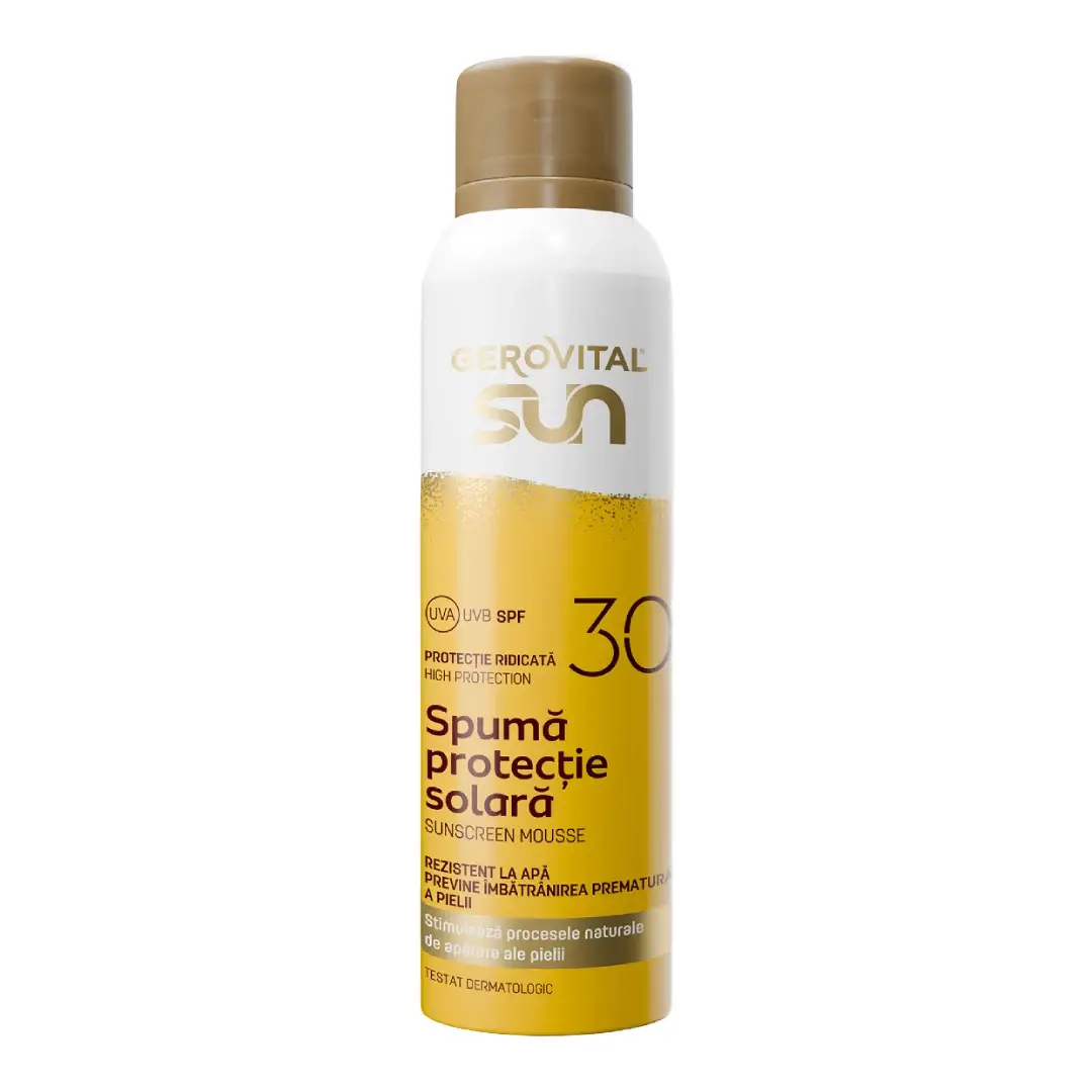 Spuma protectie solara SPF30 Sun, 150 ml, Gerovital