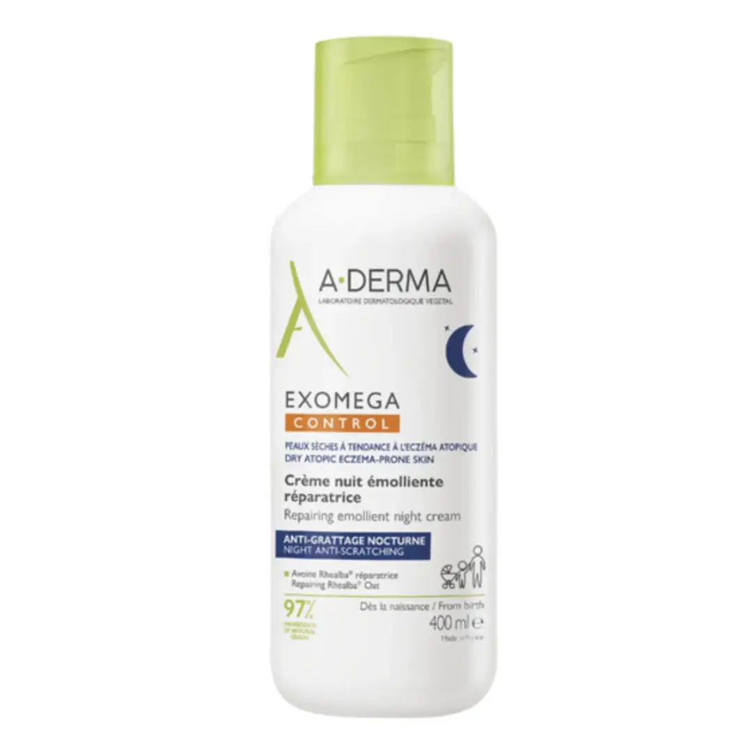 Crema de noapte reparatoare si emolienta Exomega Control, 400 ml, A-Derma