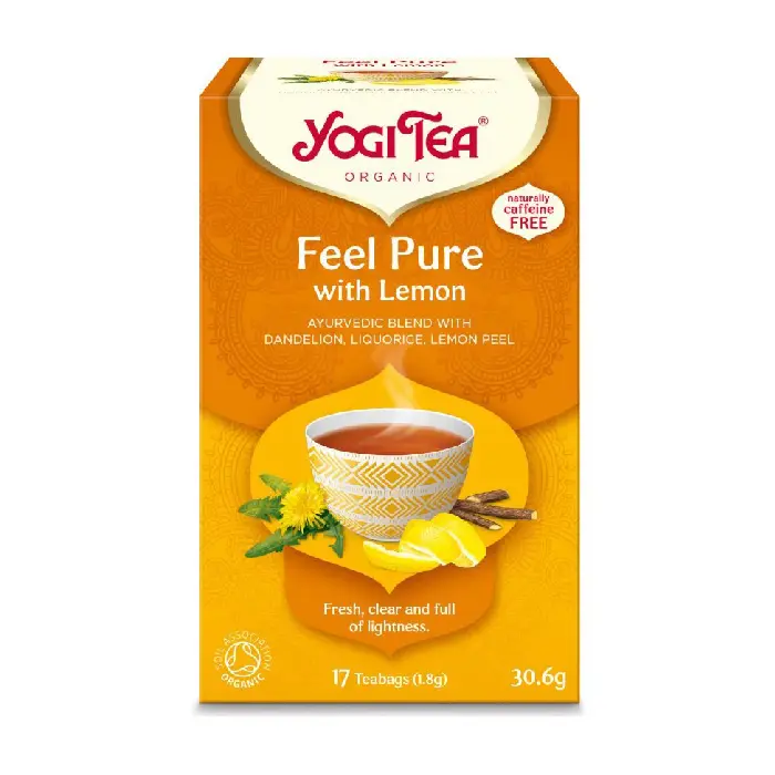 Ceai cu papadie si lamaie Feel Pure, 17 plicuri, Yogi Tea