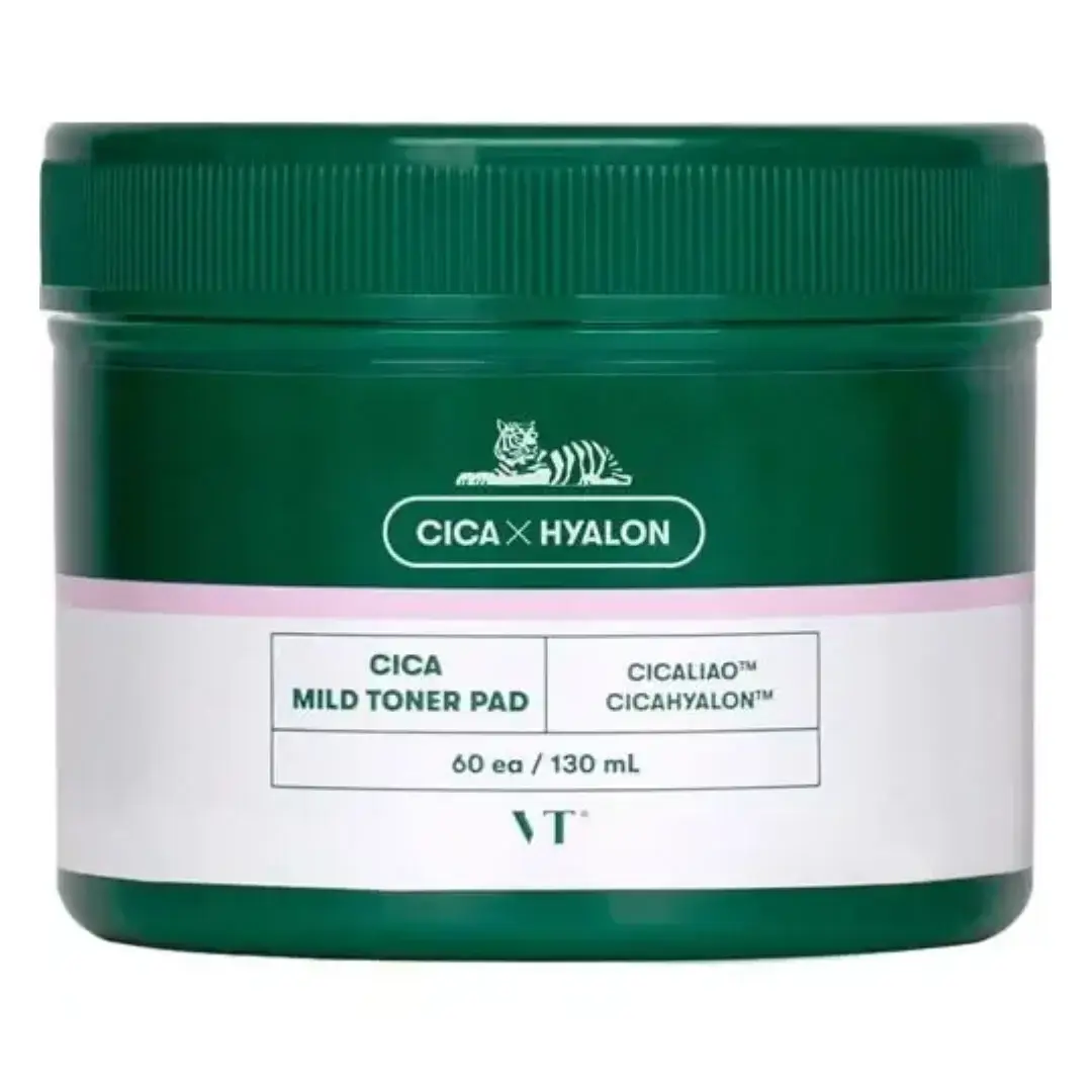 Dischete exfoliante Cica Mild Toner Pads, 60 bucati, VT Cosmetics