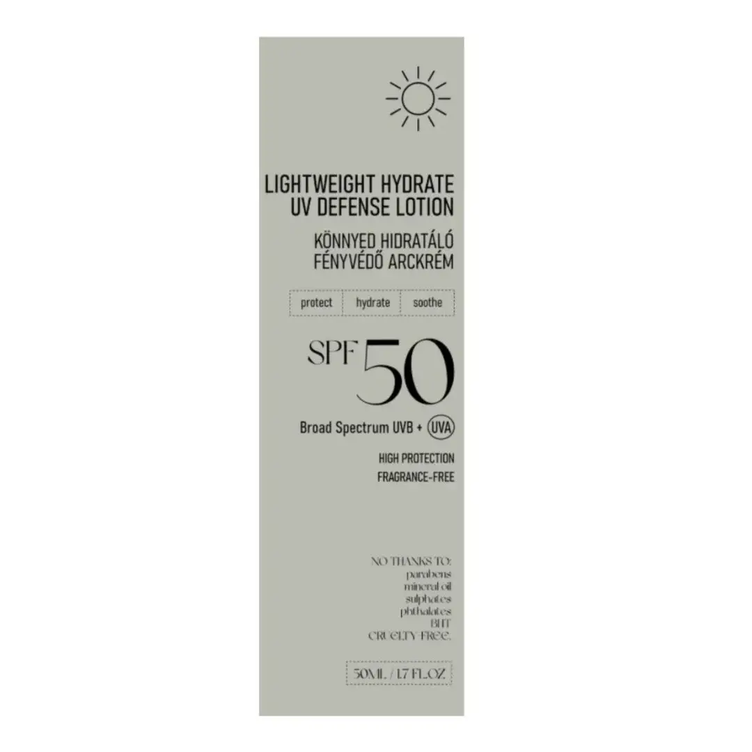 Lotiune hidratanta lejera cu SPF 50 Lightweight Hydrate UV Defense, 50 ml, Nerds