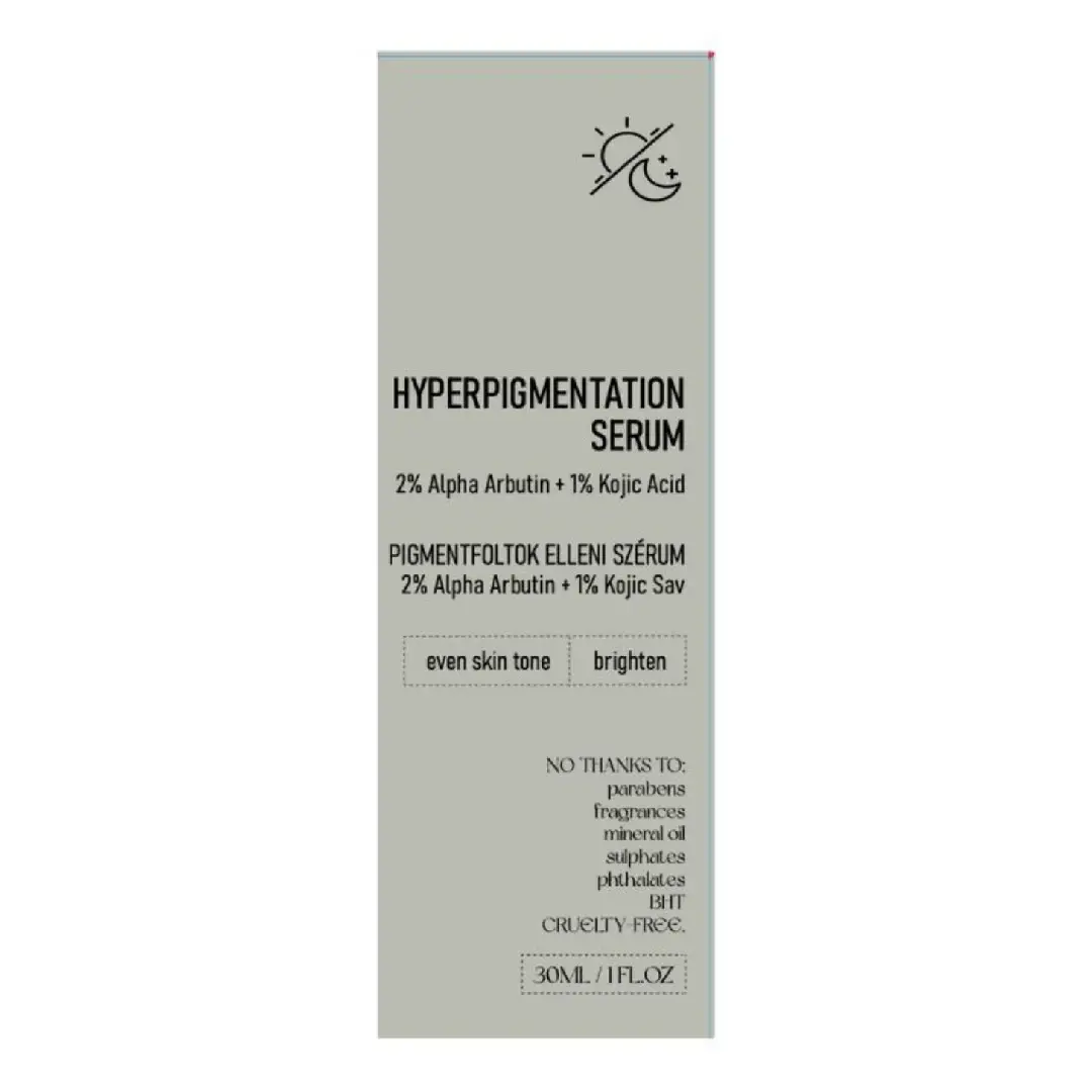 Ser pentru hiperpigmentare cu 2% Alfa Arbutin + 1% Acid Kojic, 30 ml, Nerds