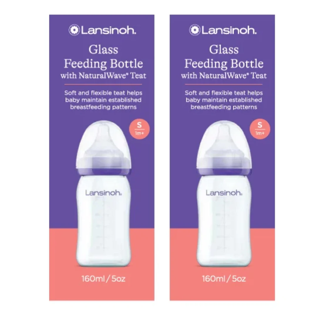 Pachet biberoane din sticla, 2*160 ml, Lansinoh