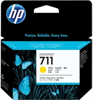 Set 3 Cartus cerneala HP Designjet 711, 29 ml (Galben)