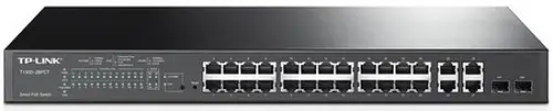 Switch TP-LINK T1500-28PCT, 24 porturi 10/100Mbps, 4 porturi Gigabit, 2 porturi SFP