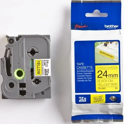 Banda laminata Brother TZES651 24mm/8m (negru/galben)