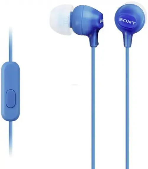 Casti cu microfon Sony MDR-EX15AP (Albastre)