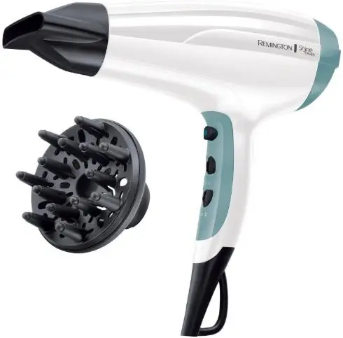 Uscator de par Remington Shine Therapy D5216, 2300W, 3 trepte, 2 viteze (Alb/Albastru)