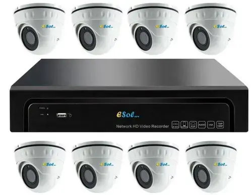 Kit Supraveghere Video Esol EN208-8(D)20, NVR 8 canale + 8 Camere Video