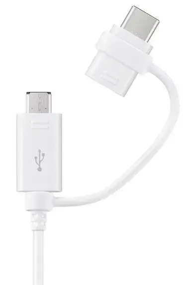 Cablu de date Samsung Combo EP-DG930DWEGWW, MicroUSB & USB Type-C, 1.5m (Alb)