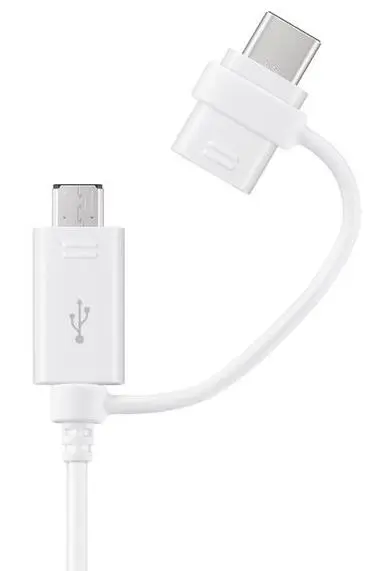 Cablu de date Samsung Combo EP-DG930DWEGWW, MicroUSB & USB Type-C, 1.5m (Alb)