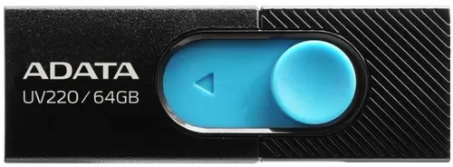 Stick USB A-DATA UV220, 64GB, USB 2.0 (Negru/Albastru)