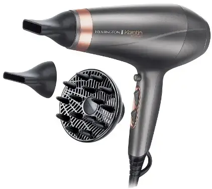 Uscator par Remington AC8820 Keratin Protect, 2200 W, 3 trepte temperatura, 2 viteze (Gri)