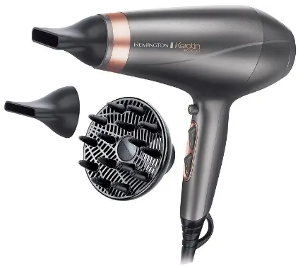 Uscator par Remington AC8820 Keratin Protect, 2200 W, 3 trepte temperatura, 2 viteze (Gri)