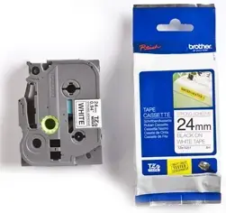 Banda laminata Brother TZES251 24mm/8m (negru/alb)