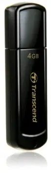 Stick USB Transcend JetFlash 350, 4GB, USB 2.0 (Negru)