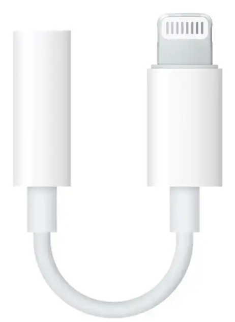 Adaptor Apple MMX62ZM/A, Lightning – Jack 3.5 mm (Alb)