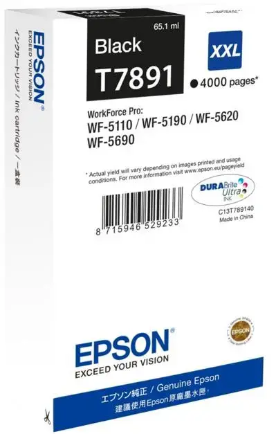 Cartus cerneala Epson T7891 XXL, 4000 pagini (Negru)
