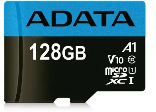 Card ADATA MicroSDXC Premier, 128GB, Clasa 10, V10, A1 + Adaptor SD