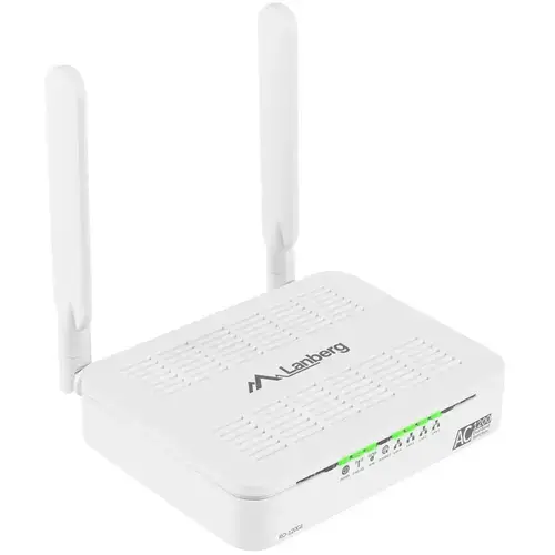 Router Wireless Lanberg RO-120GE, Gigabit, Dual Band, 1200 Mbps, 2 Antene externe (Alb)