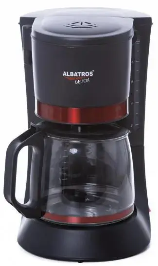 Cafetiera Albatros DELICIA, 1.2L, 680W (Negru/Rosu)