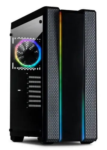Carcasa Inter-Tech S-3901 Impulse, Tempered glass (Negru)