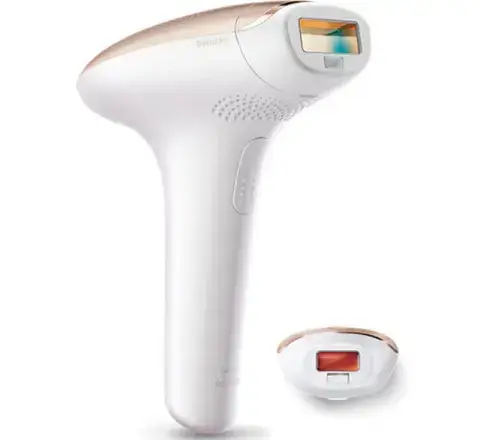 Epilator IPL Philips Lumea SC1997/00, 250.000 impulsuri, senzor piele, accesoriu corp si fata, husa, Roz/Alb