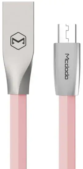 Cablu de date Mcdodo Zn-Link, MicroUSB, 1.5m, 2.4A max (Argintiu/Roz)