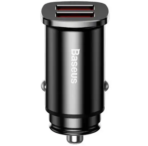 Incarcator Auto Baseus CCALL-DS01 Metalic, 2 x USB, 30W, QC3.0 (Negru)